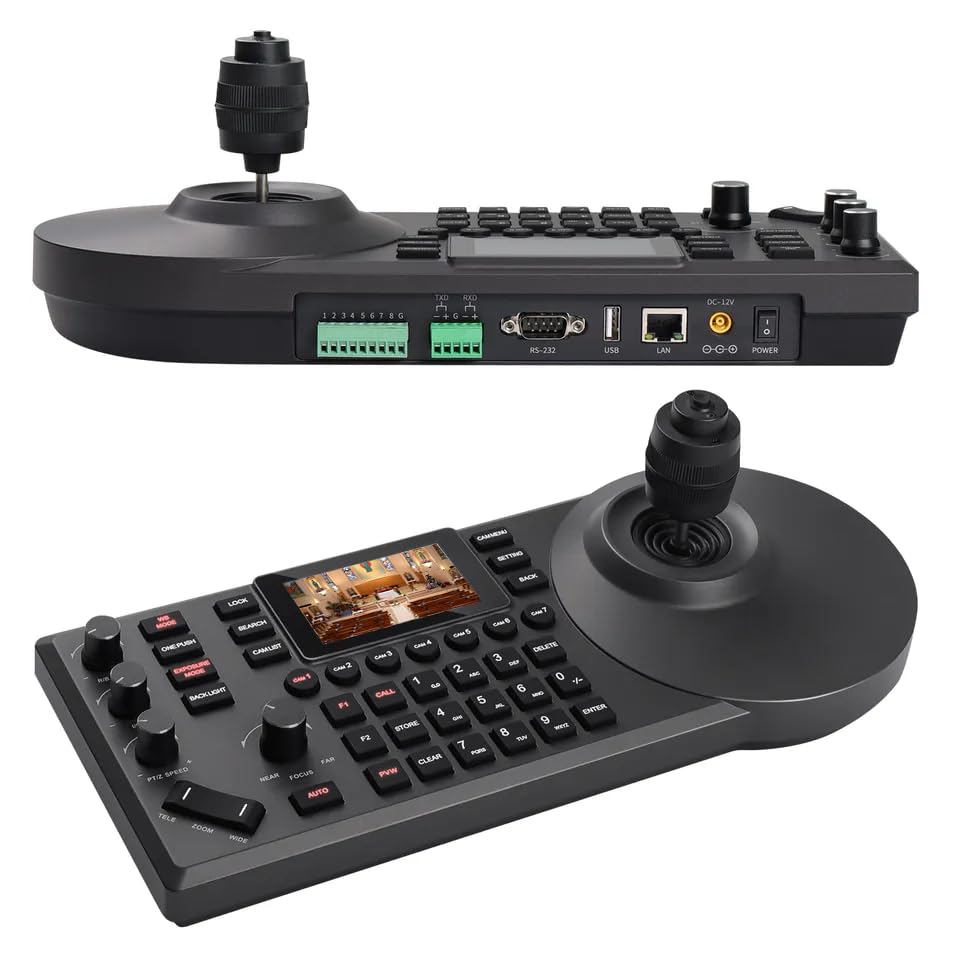 PTZ Controller PoE NDI PTZ Camera Controller 3'' LCD Screen Real